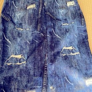 Look of denim...edgy midi skirt